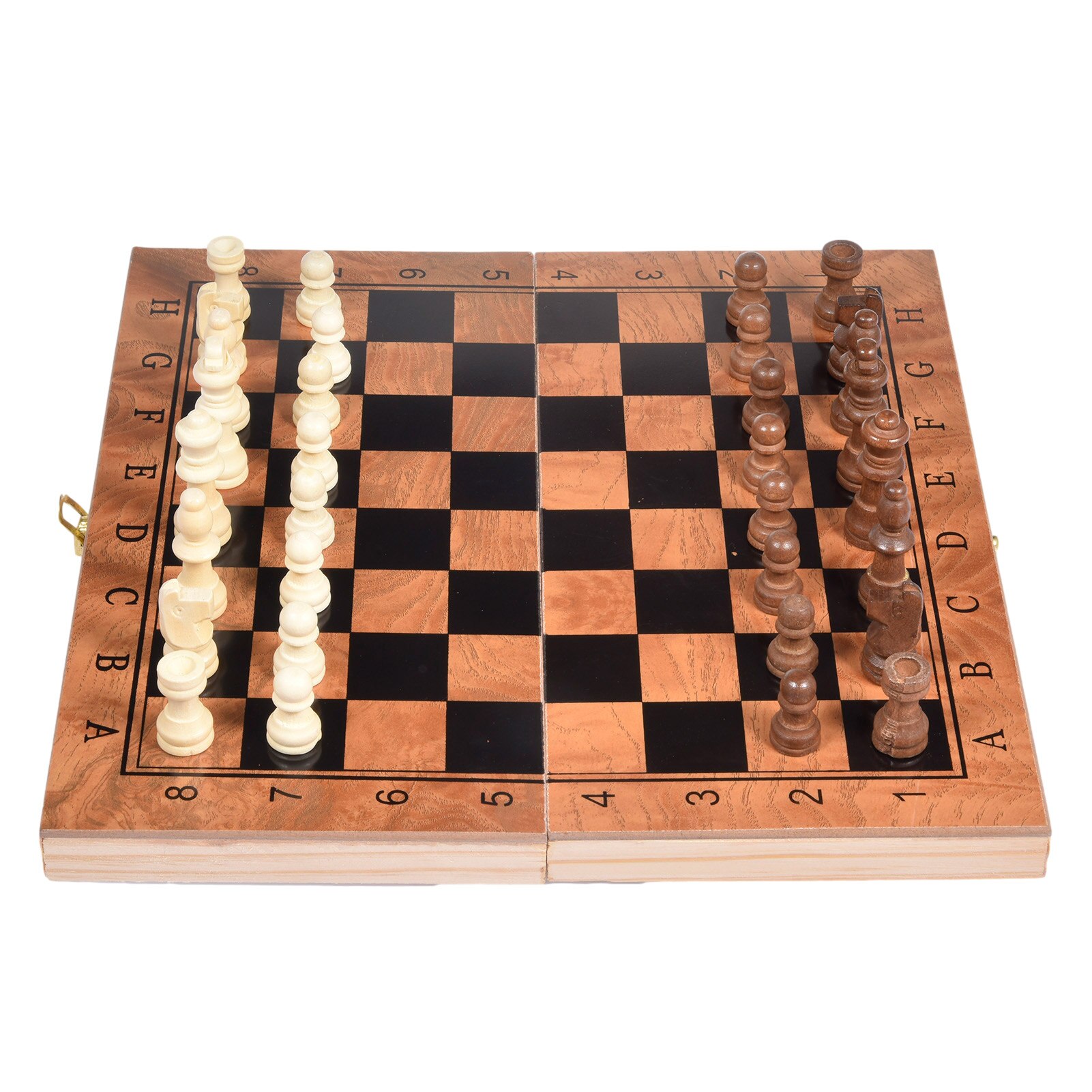 3-In-1 Houten Schaakspel Met Vouwen Schaakbord Internationale Checkers Puzzel Game Board Games Bezig