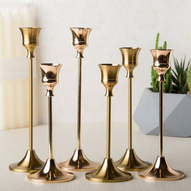 3pcs/set Metal Candelabra Candle Holder Wedding Table Centerpieces Stand Candelabrum Desktop Home Decoration
