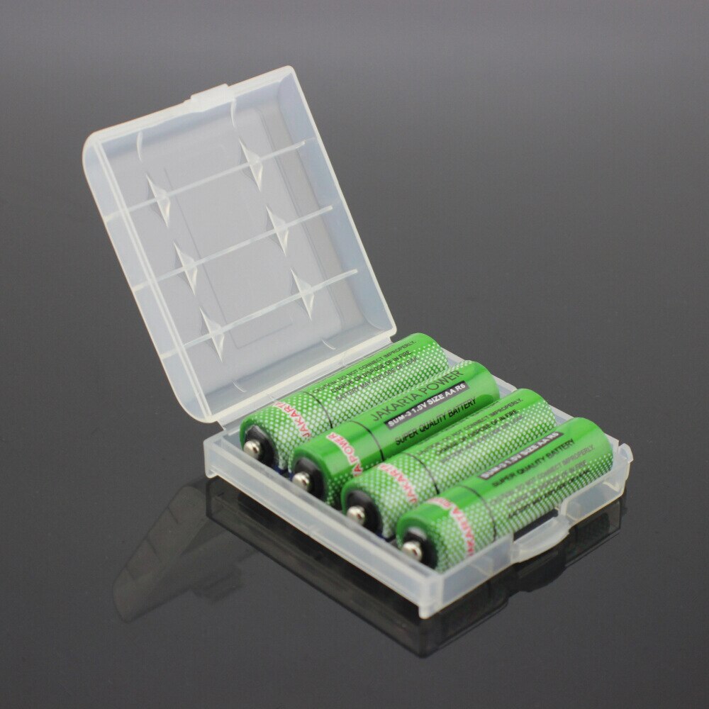 Plastic Geval Houder Storage Box Cover AA AAA batterij box storage case houder voor 4x AA AAA 14500 10440 batterij opbergdoos