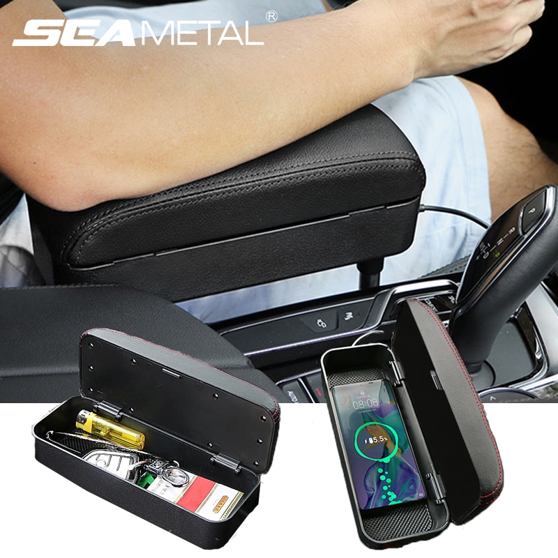 Auto Armsteun Doos Auto Elleboog Rest Universal Auto Seat Gap Organizer Draadloze Lading Armsteun Box Set Opslag Case Auto Accessoires