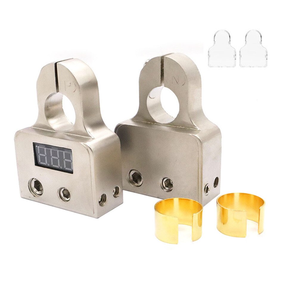 Gold-plated Car Battery Terminal Positive /negative Car Battery Connector Battery Caps Terminal Connector Battery Post Clamp: White