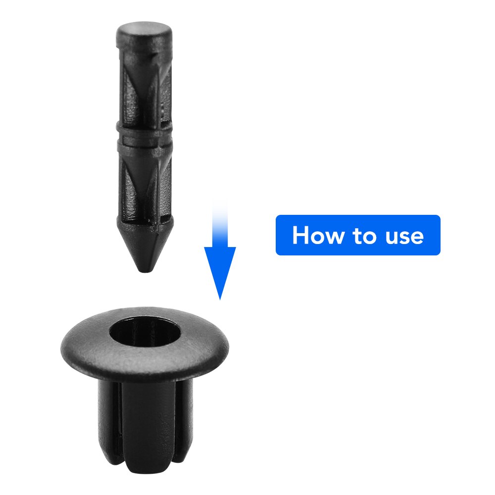 50Pcs 6mm Loch Universal Auto Verkleidung Trim Panel Fastener Clips Kunststoff Nieten Retainer Auto Push-Clips 6mm X 12mm