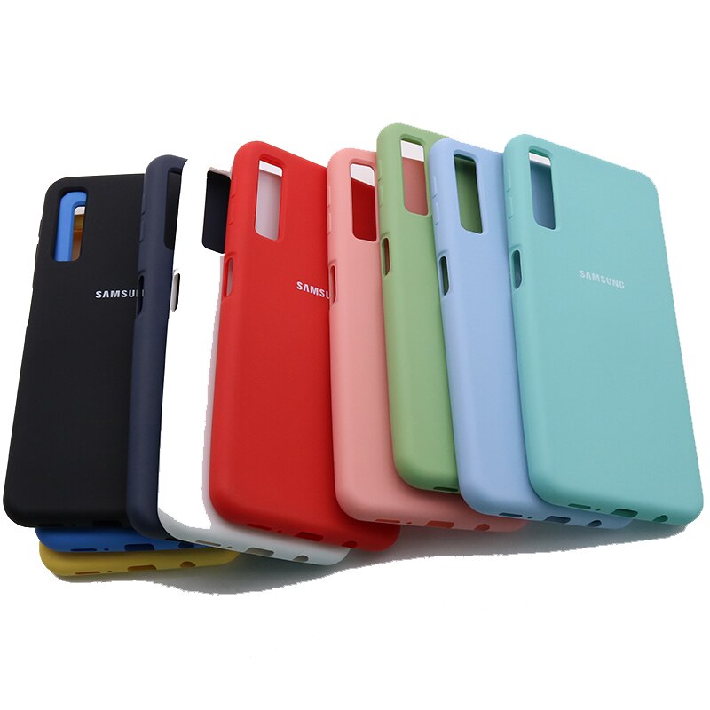 Original Samsung A7 A750 Liquid Silicone Soft Protection Back Case Soft TPU Cover For Galaxy A 7 A750F SM-A750F