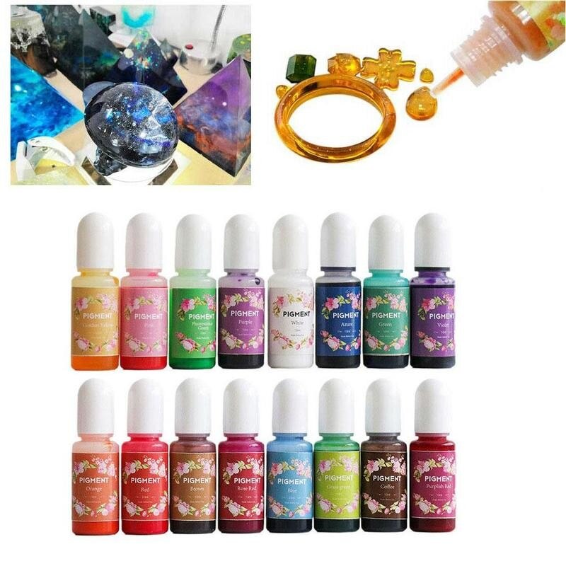 24 farben Harz Pigment Färben Farbstoff Für DIY Handwerk Zusatzstoffe Schmuck Pigment Zufällige Mehrfarbig Zubehör Farbe 14/19/ U0Y4