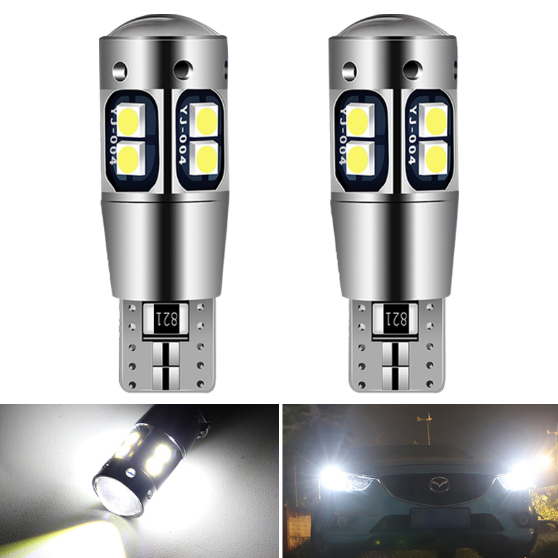 2 uds Canbus T10 W5W 5W5 WY5W LED 3030 10-SMD bombilla de luz de estacionamiento de posición lateral para VW T4 T5 Golf Tiguan Jetta City Touran Passat: Azul