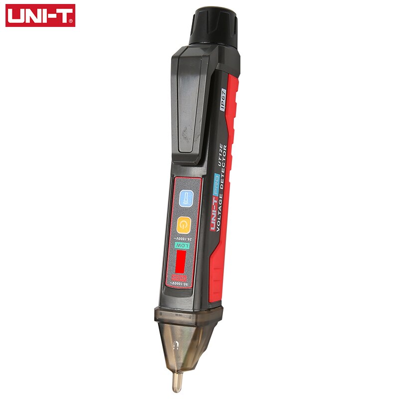 Lápiz eléctrico UNI-T UT12D, 24V-1000V, sin contacto, indicador de detección de voltaje CA, probador de voltímetro: UT12E
