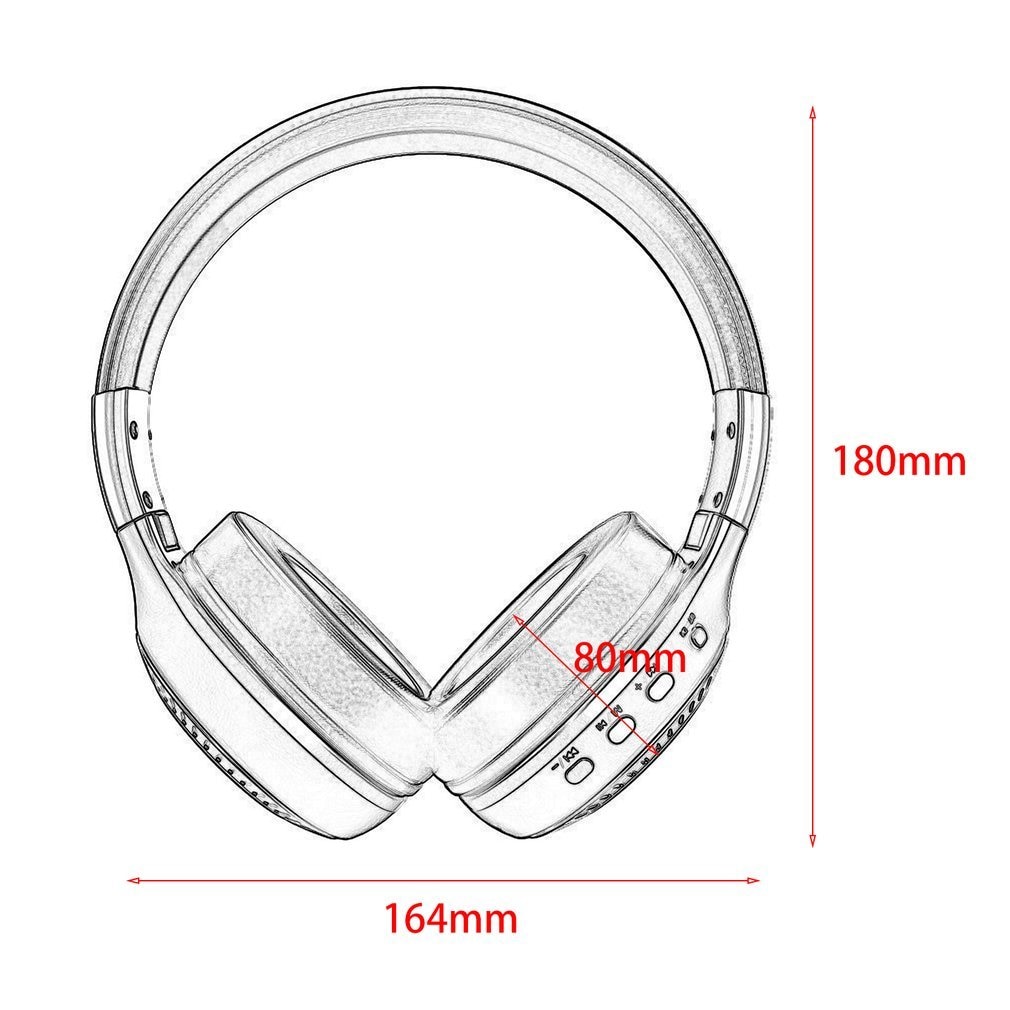 Bluetooth Headphones LCD Display Wireless Stereo Headsets Headphone With Mic Micro-SD Card Slot FM Radio For Phone