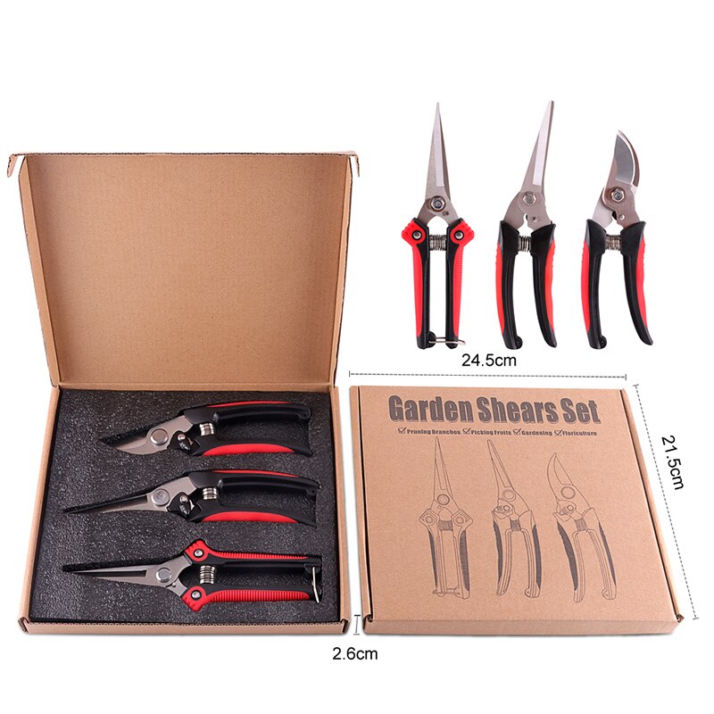 Shrub Garden Branch Shear Clippers Folding Saw Set Trim Horticulture Pruner Blade Cut Secateur Scissor Orchard Pruning Shears: Garden Shear Set D