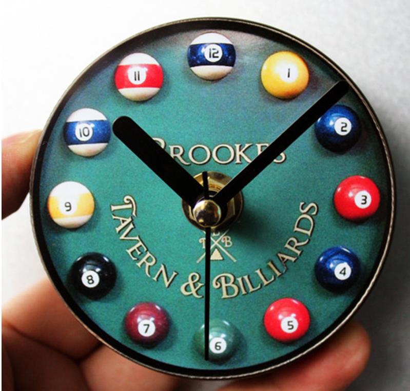 Europejski retro bilard Snooker magnes na lodówkę zegar ścienny zegarek moda kreatywny bilard lodówka zegar
