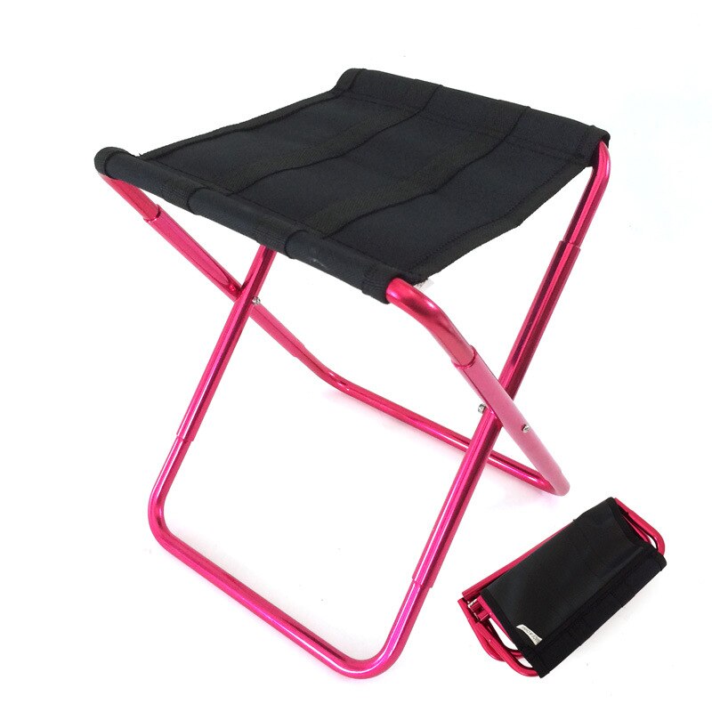 Superharde, zware outdoor kampeerstoel, reisstoel, ultralichte opvouwbare stoel, draagbare strandstoel, picknickstoel, visgerei, stoel: Rood 0021