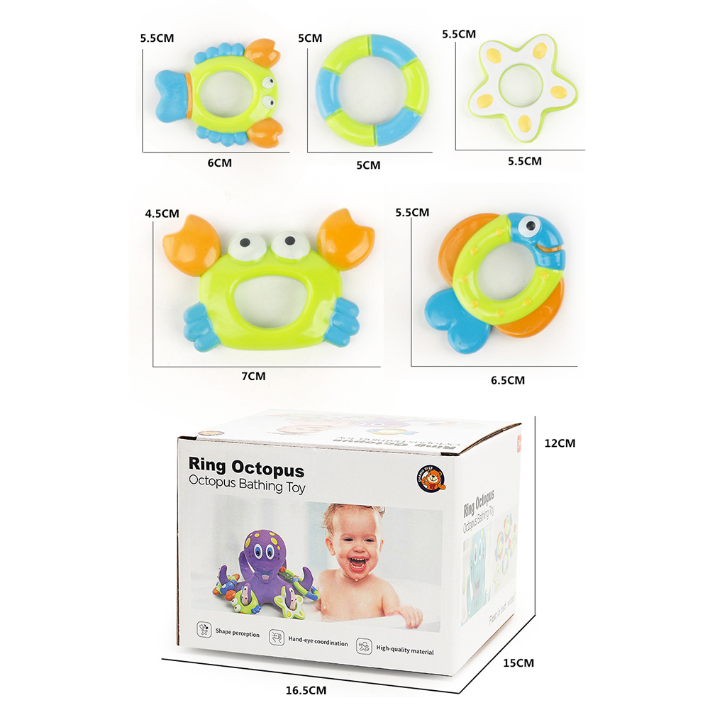 6pcs Baby Cute Cartoon Octopus Bathing Toys Kids Water Floating Toy Beach Shower Swimming Water Playing for Children