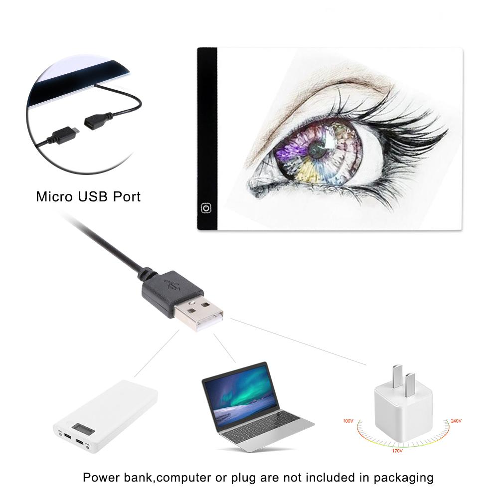 A4 LED Schreiben Tablette Elektronische Kunst Grafik Malerei Zeichnung Zeichen Anzeige Tafel Künstler Leucht Schablone Zeichnung Bord Pad