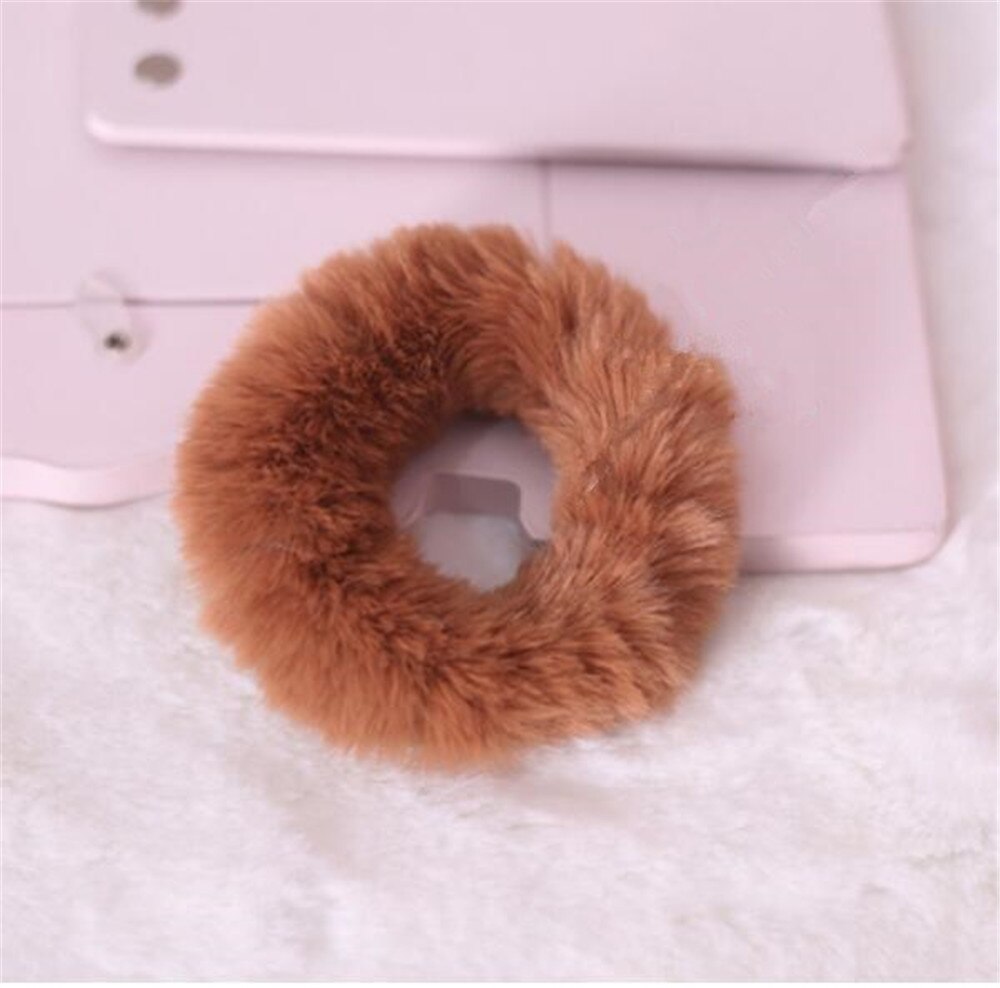 1 Uds., lindas bolas de pompón de pelo Harajuku, bandas de goma elástica para el pelo, accesorio Lolita B1302: brown