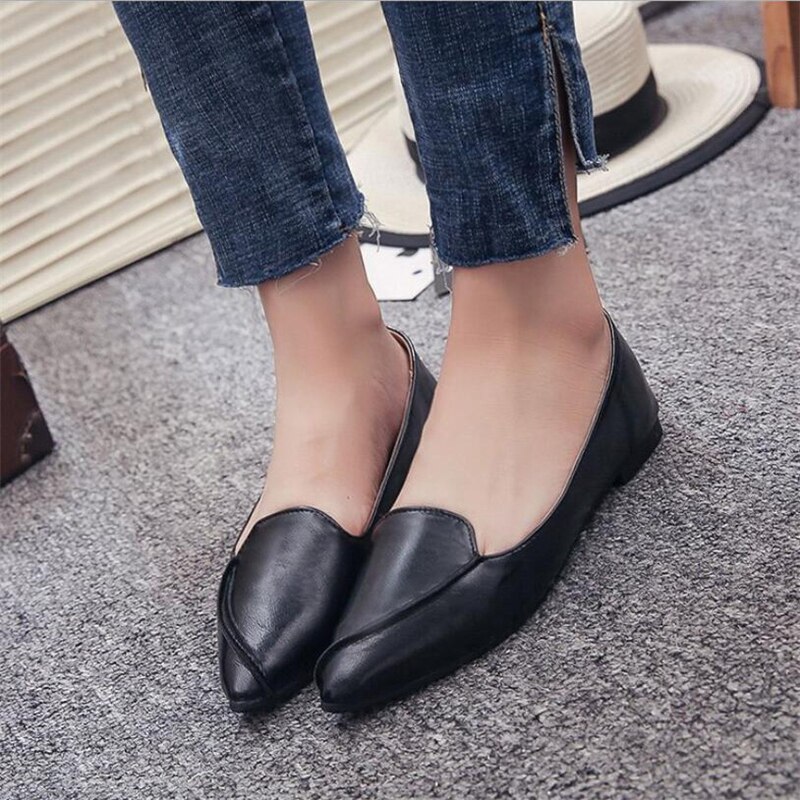 Femmes chaussures chaussures décontractées chaussures plates bout pointu chaussures pour femmes bateau solide chaussures plates dames chaussures mocassin femme