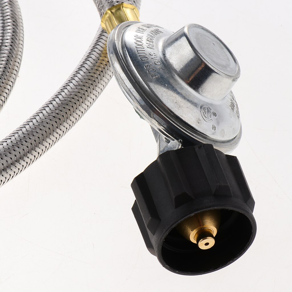 Premium Stainless Steel Adjustable Propane Regulator - Low Pressure - Grill Camper Burner Replacement with 6ft Hose