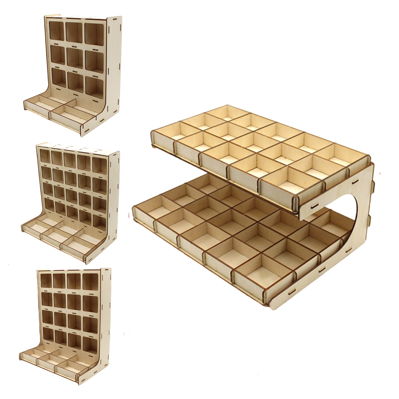 Wooden Miniature Stand Stand Hobby Paint Storage Cabinet Paint Brush Holder Paint Organizer for Miniature Paint Set