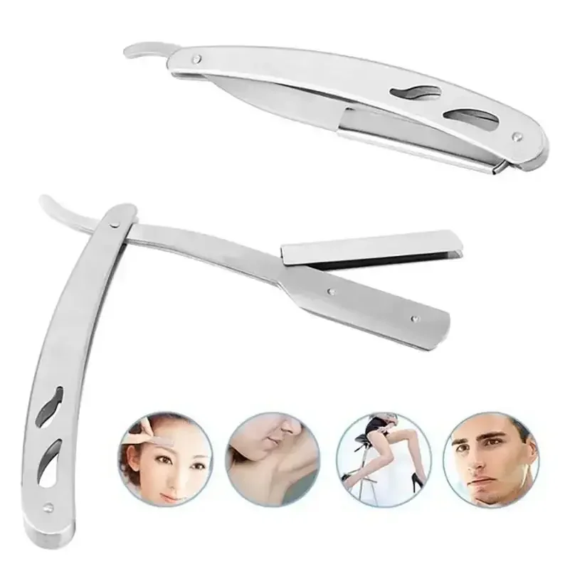 Männer Professionelle Barbier Rasierer Manuelle Rasierer Gerade Kante Edelstahl Rasierer Klapp Rasieren Rasur Mit Klinge