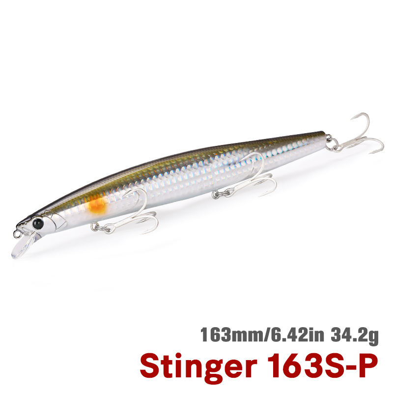 TSURINOYA STINGER 163S Inshore Fishing Sinking Minnow Lure 163mm 34.2g Ocean Beach Fishing Hard Bait For Seabass Flounder Picua: Navy Blue