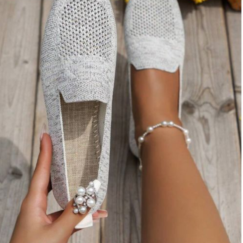 Einfarbig Karree Gittergewebe Halbschuhe Flache Frauen Flache Schuhe Weichen Boden betroffen Ballerinas Schuhe lässig Unterhose auf Stiefel Schuhe