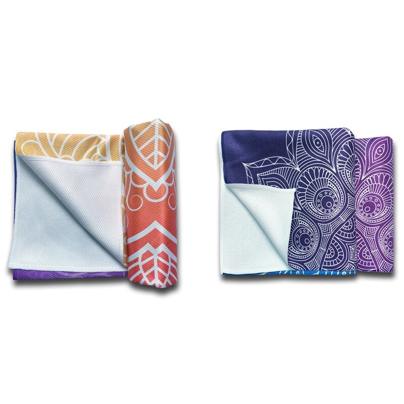 2x Dikke Antislip Yoga Handdoeken, Antislip Absorberend En Hittebestendige Premium Yoga Tuch, yoga Handdoek M017-1 & M017-3