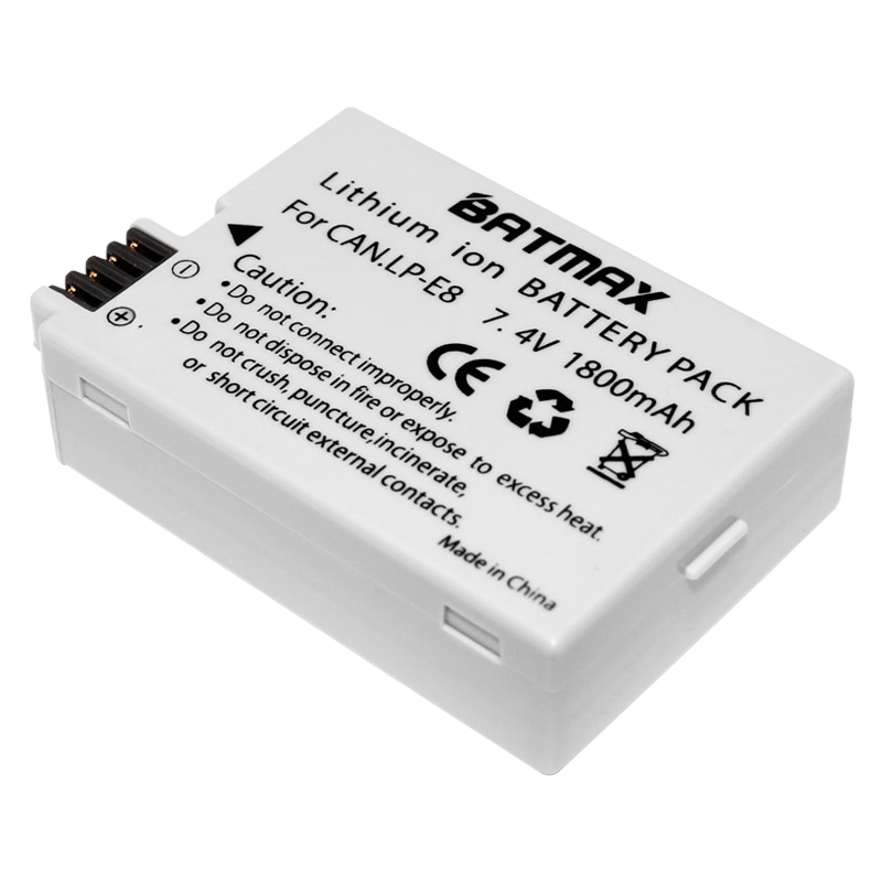 1-Pack 1800mAh LP-E8 LP E8 LPE8 Camera Battery Pack for Canon EOS 550D 600D 650D 700D Kiss X4 X5 X6i X7i Rebel T2i T3i T4i T5i