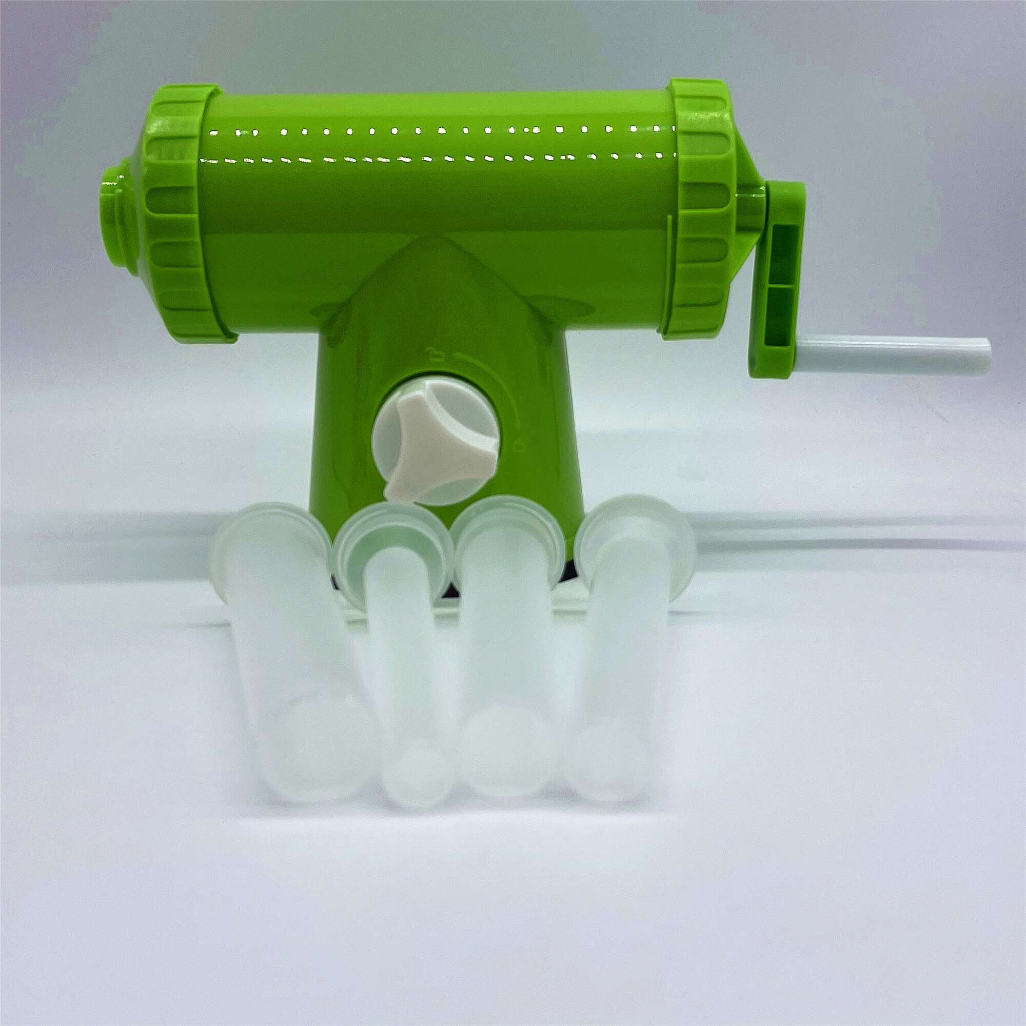 2 lbs Plastic Manual Sausage Meat Fillers Machine Meat Stuffer Filler Hand Operated Sausage Machines with 4 Funnel Nozzle