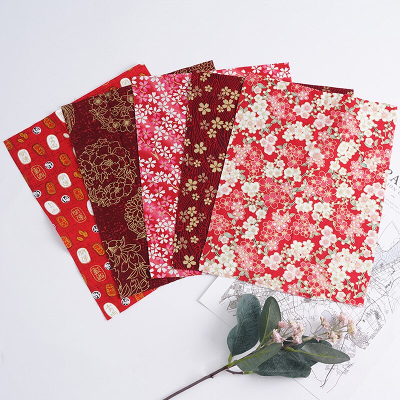 5 pçs estilo japonês tecido de pano algodão retalhos bebê acolchoado roupa costura artesanato diy material bordado acessório