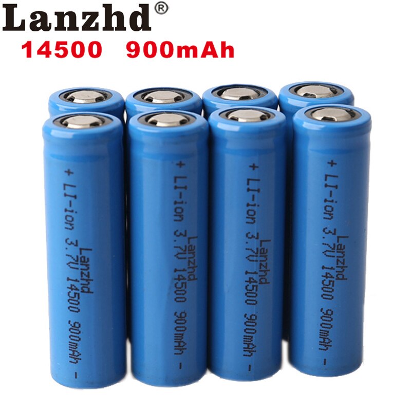 1-8PCS 14500 battery 3.7V 900mAh Rechargeable Li-ion Battery for LED Flashlight Battery accumulator battery real capacity