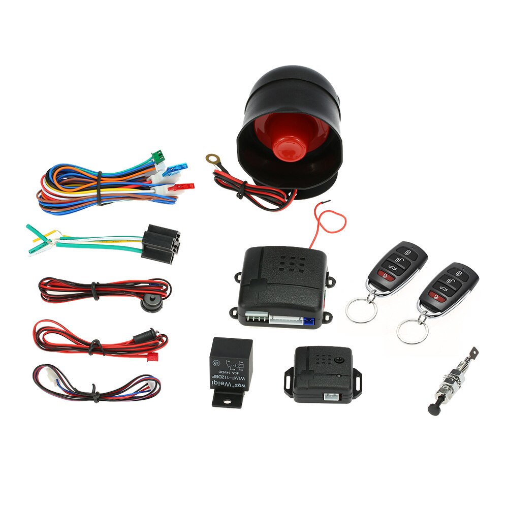 Universal Car Vehicle Security System Burglar Alarm Protection Anti-theft System 2 Remote Car Styling