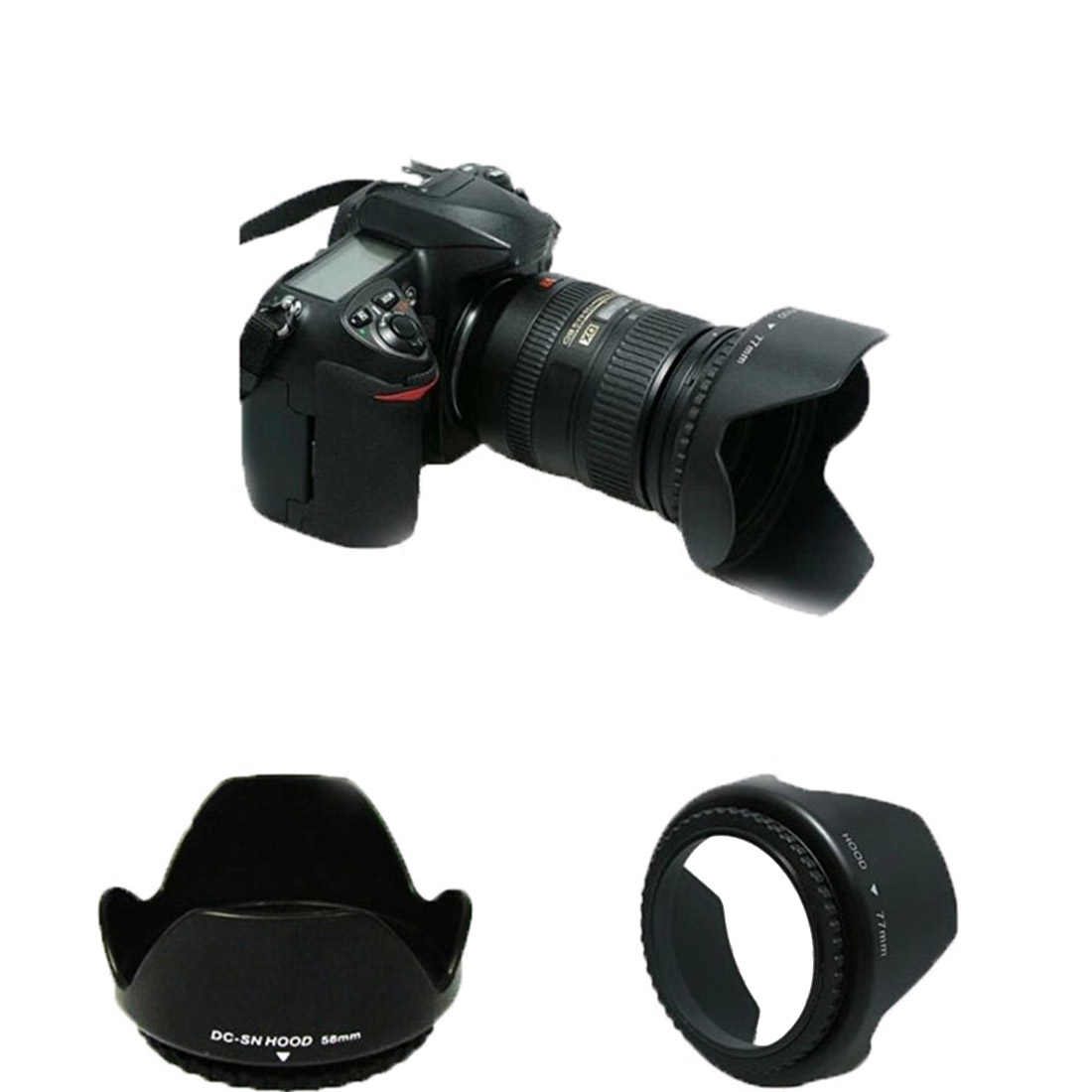 Zonnekap D3200 D3100 D5200 D5300 Camera Zonnekap 52 Mm Bajonet Past Voor Nikon Nikor AF-S Dx 18- 55 Mm F/3.5-5.6G Vr Ii 52 Lens