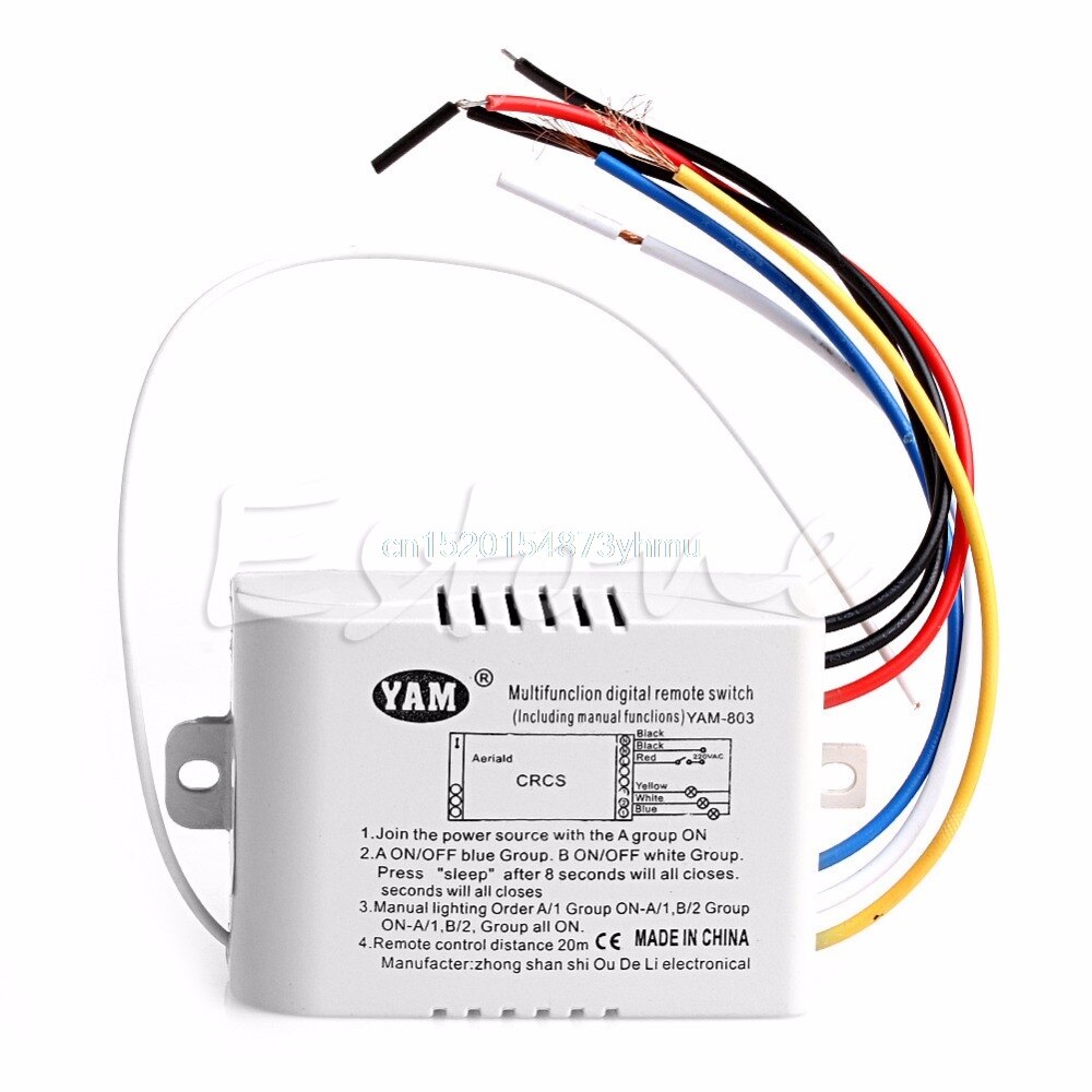 3 Way Port ON/OFF Wireless Digital Remote Control Light Wall Switch -L057