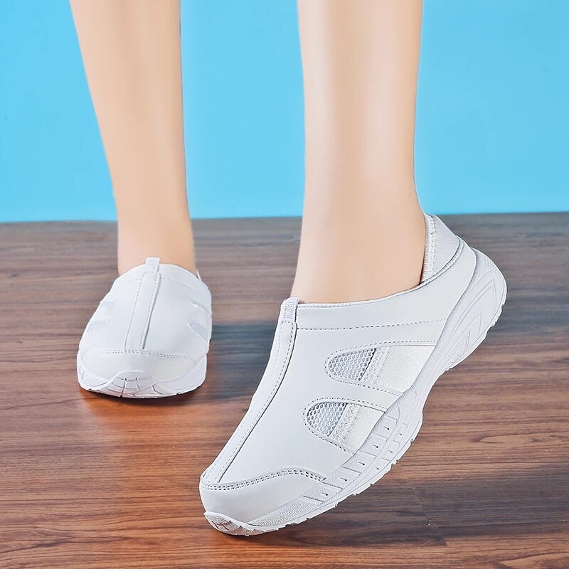 MVVJKE Nurses Shoes White Women Loafers Lightweight Female Work Sneakers Comfortable Ladies Walking Shoes Size 37 38