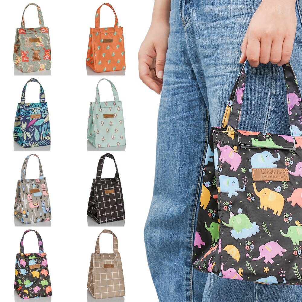 Bolsa de almuerzo impermeable para comida, bolsa térmica aislante de para desayuno, de mano, portátil, para Picnic, , 1 ud.
