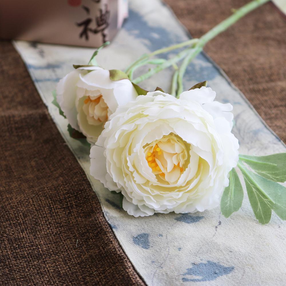 Vacker silke te pion ros blomma | konstgjorda plastblommor för bröllop, hemtillbehör, rumsdekoration: 6