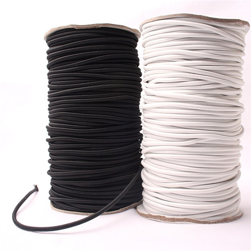 5 meters * Sterke Elastische Bungee Touw Zwart Wit Shock Cord Stretch String Voor Reparatie, Outdoors 5mm Elastische SJD02