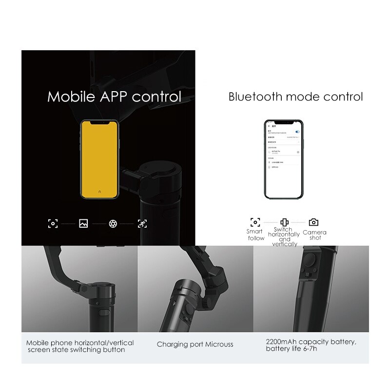 Handheld Stabilizer,3-Axis Gimbal Stabilizer Foldable Phone Gimbal for Vlogging /Android and Ios Phone Live Video