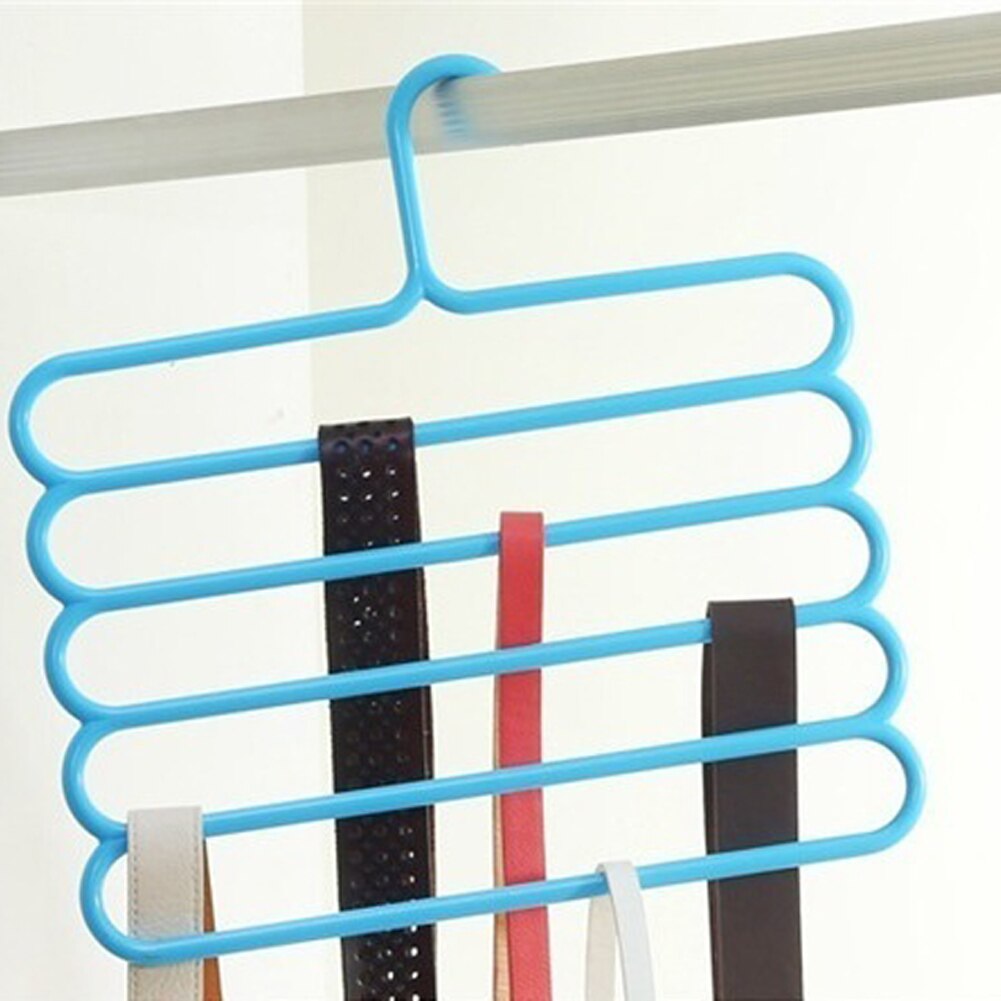 5 layers Clothes Hangers Multi-Function Storage Hangers Plastic 5-Layer Drying Rack Pants Rack Storage Tie Belt Towel Holder