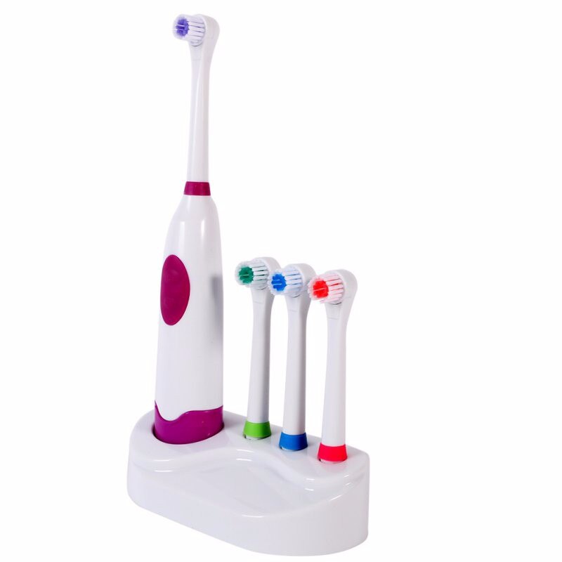 1119 Electric Toothbrush Rechargeable Toothbrush 3 brush heads for Adult Dental Care Massage: Purple