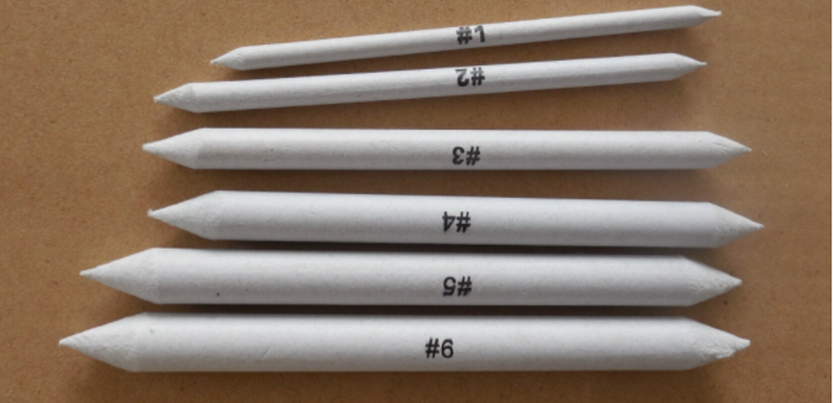 6Pcs Smudge Stump Stick Pastel Blending Tortillon Sketch Art White Drawing Pen Tool Rice Paper