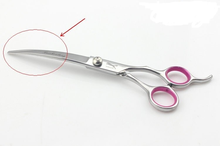 Saks hund kæledyrspleje buet saks poleringsværktøj dyreklip leverandører instrumenter krøllet skarpt