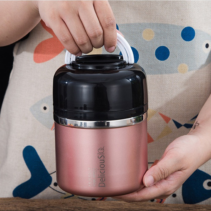 Lunchbox van roestvrij staal, thermische lunchbox met langdurige isolatie, bentobox, voedselbewaarcontainer voor kantoor en school