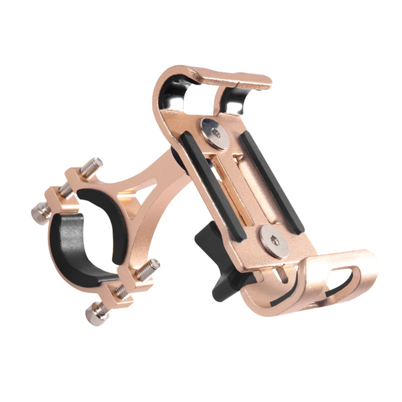 Soporte de teléfono para bicicleta de aleación de aluminio -3,5 ", soporte para teléfono móvil con GPS, soporte de teléfono para bicicleta para iphone 6 8, triangulación de envíos, 6,5: Gold