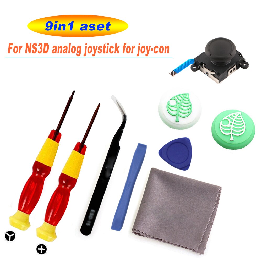 3D Analog Joycon Joystick Thumb Sticks Sensor Replacements Accessories For Nintend Switch Joy Con Controller Housing w/ Tool Kit: 9in1C