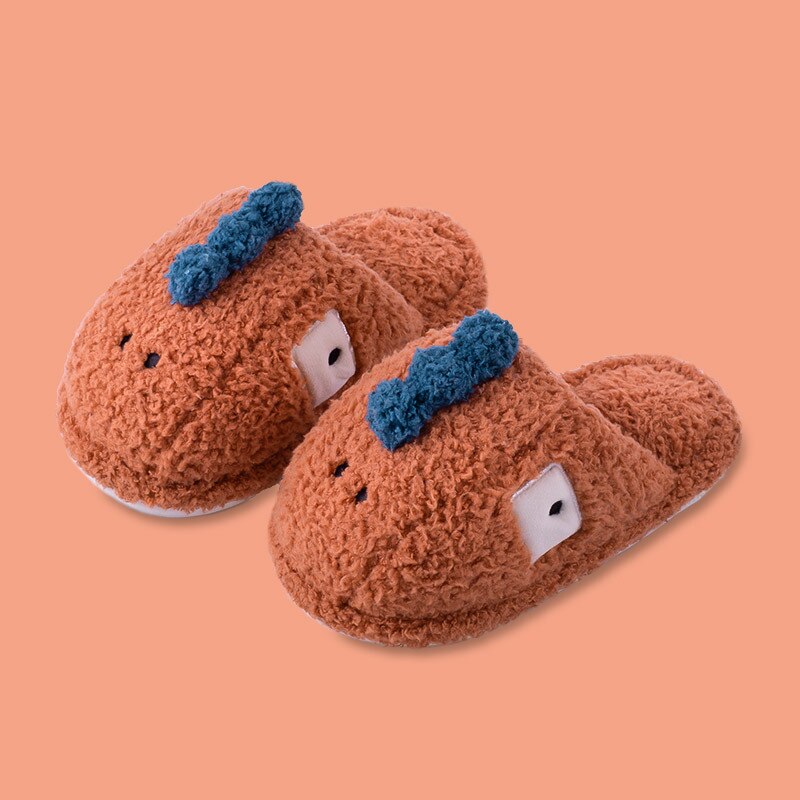 Indoor Kinderen Slippers In De Winter Kinderen Katoenen Schoenen Flats 3-6 Jaar Oude Warme Thuis Schoenen Non-slip Baby Jongens En Meisjes Slippers: Oranje / 220-insole 20cm