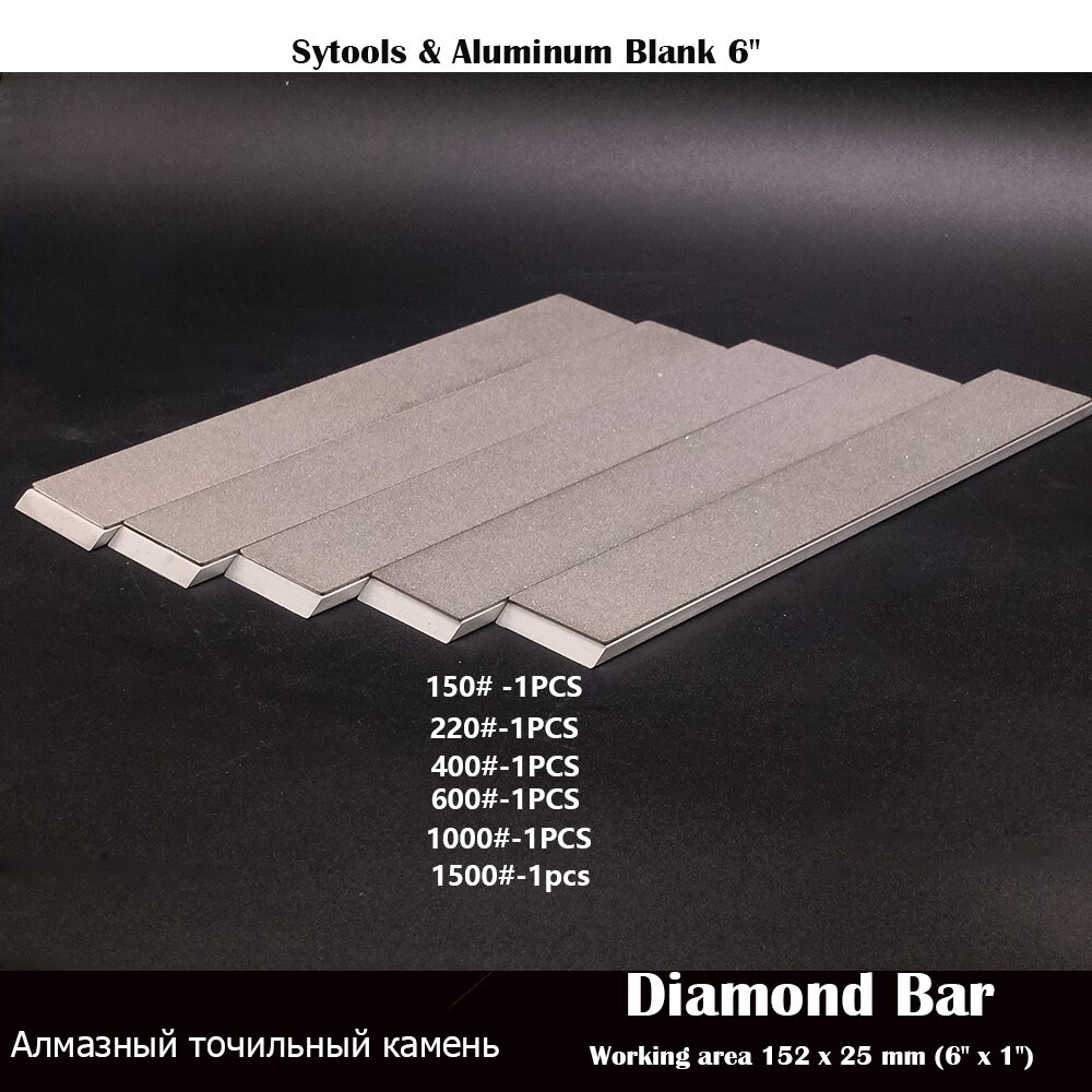 6pcs Aluminum Blank DIAMOND whetstone PLATE SET 6&quot; for Edge Pro, Hapstone, TSProf and Ruixin pro stone STANDARD 25 MM: Default Title