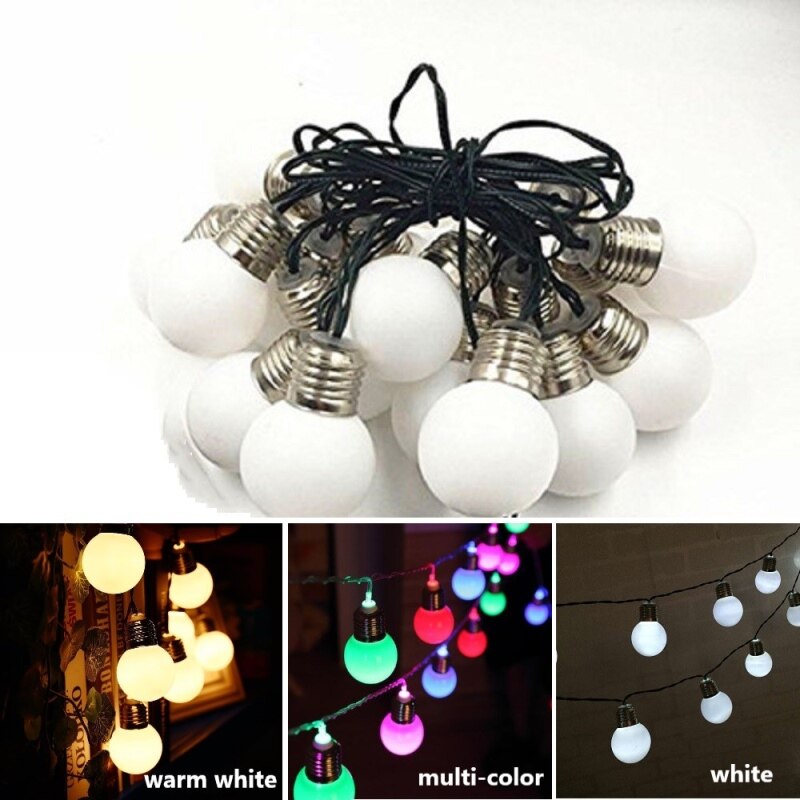 Solar LED Outdoor Indoor String Lights Retro Edison G45 Globe Light Creat Bistro Ambience In Your Yard Pergola Garden 5M 20LEDs: White bulbs / Multi-color