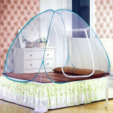 Mongolian Bag Mosquito Net Folding Single Door Pop Up Camping Tent Bed Canopy Mosquito Net Queen King Size Netting Bedding