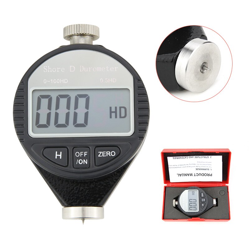 HA/HC/HD Hardness Tester Tire Plastic Rubber Test Tool Digital Shore Durometer LCD Display 0-100HATester Meter paragraph: HD