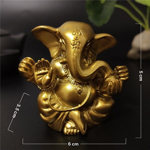Gyllene elefant gud lord ganesha buddha staty indisk ganesh skulptur figurer ornament hem trädgård buddha dekoration statyer: Default Title