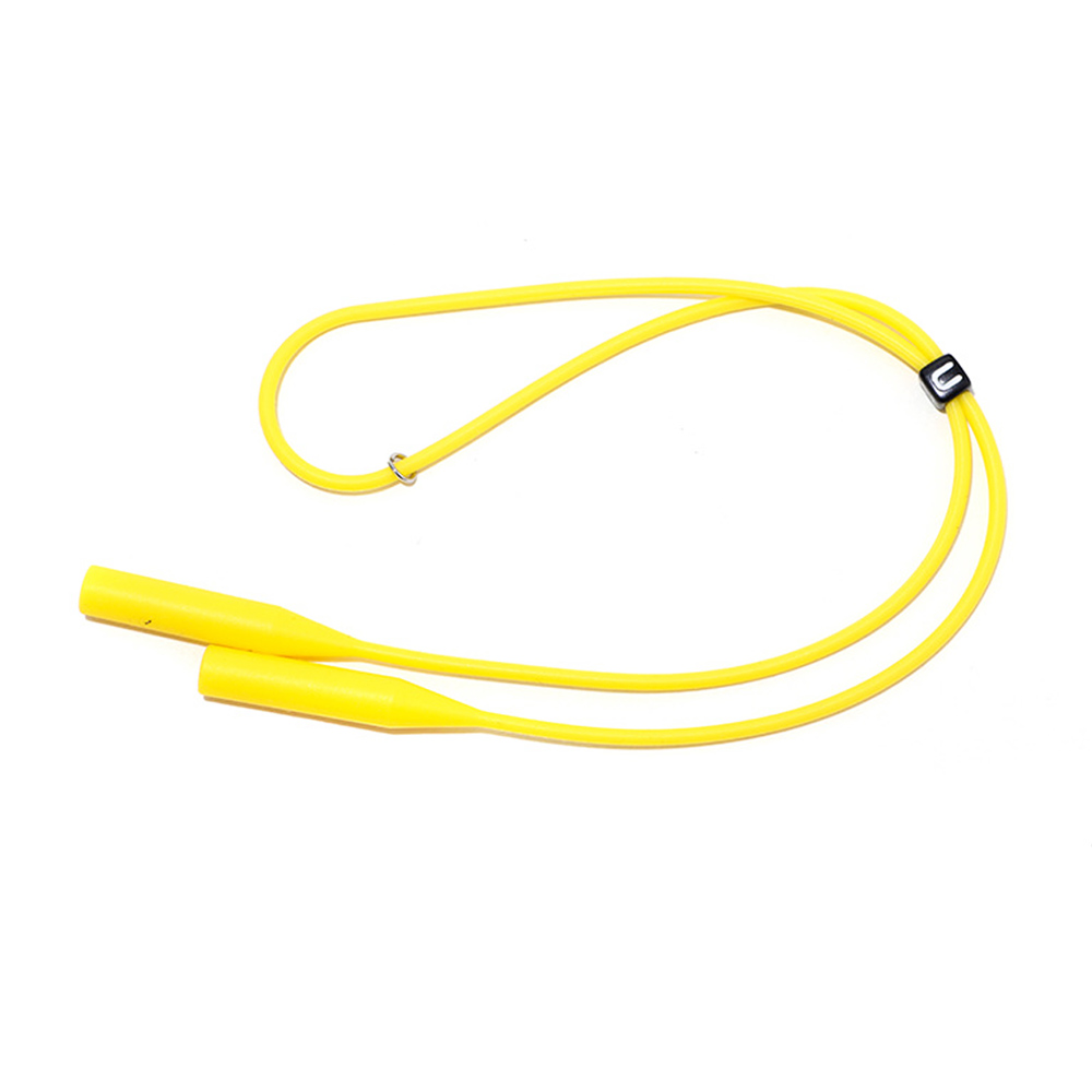 Silicone world Adjustable Silicone Eyeglasses Straps Sunglasses String Ropes Glasses Chain Sports Holder Elastic Anti Slip Cords: Yellow